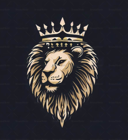 Majestätischer Löwe und Krone